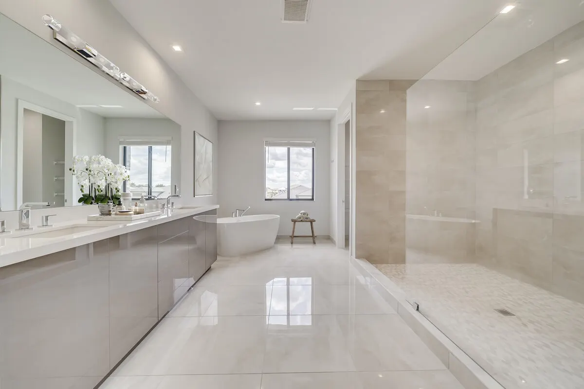 Primary bathroom with walk-in shower