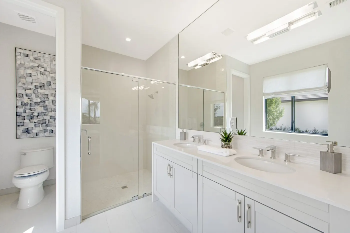 Bathroom with dual vanity