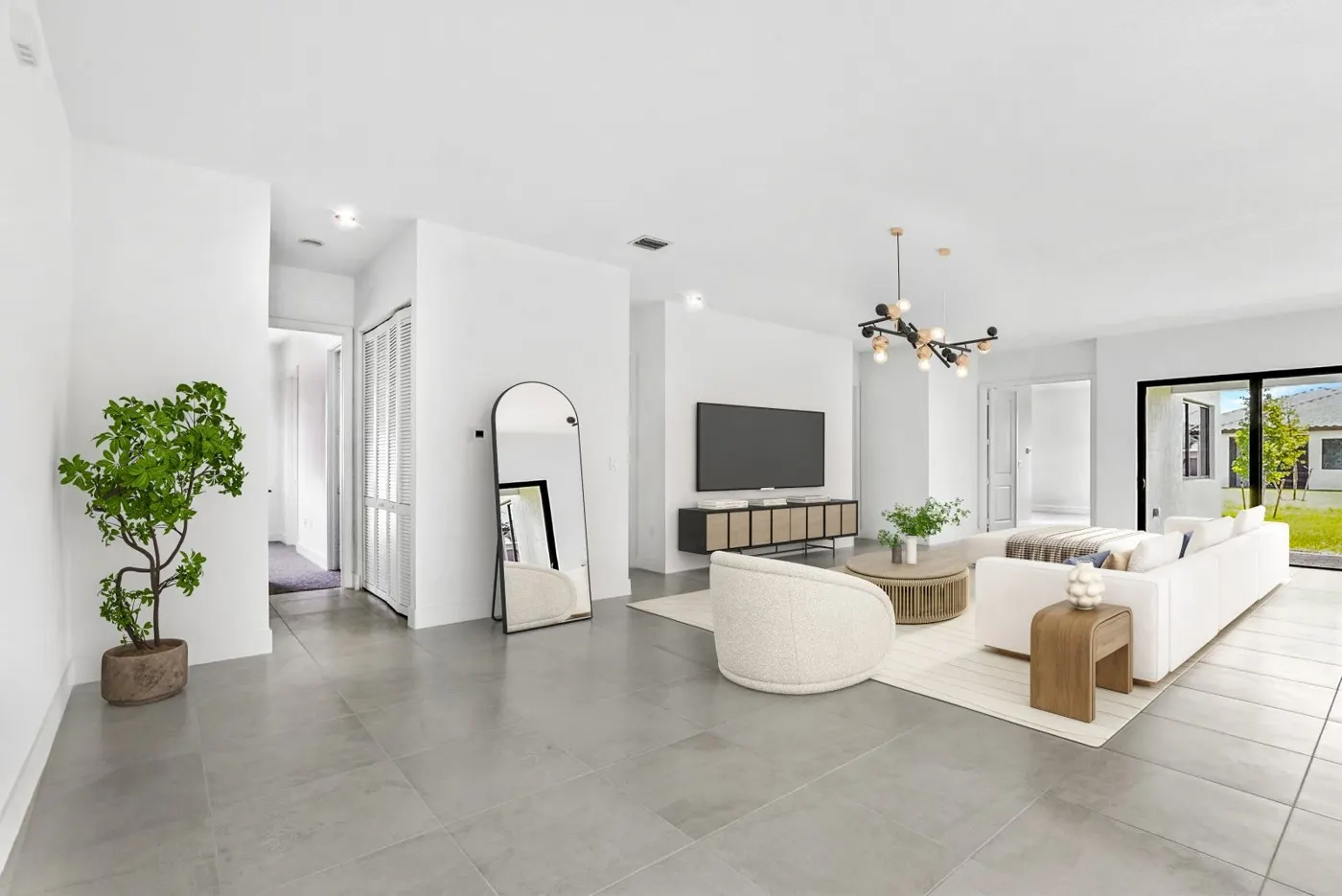 Great room with high ceilings