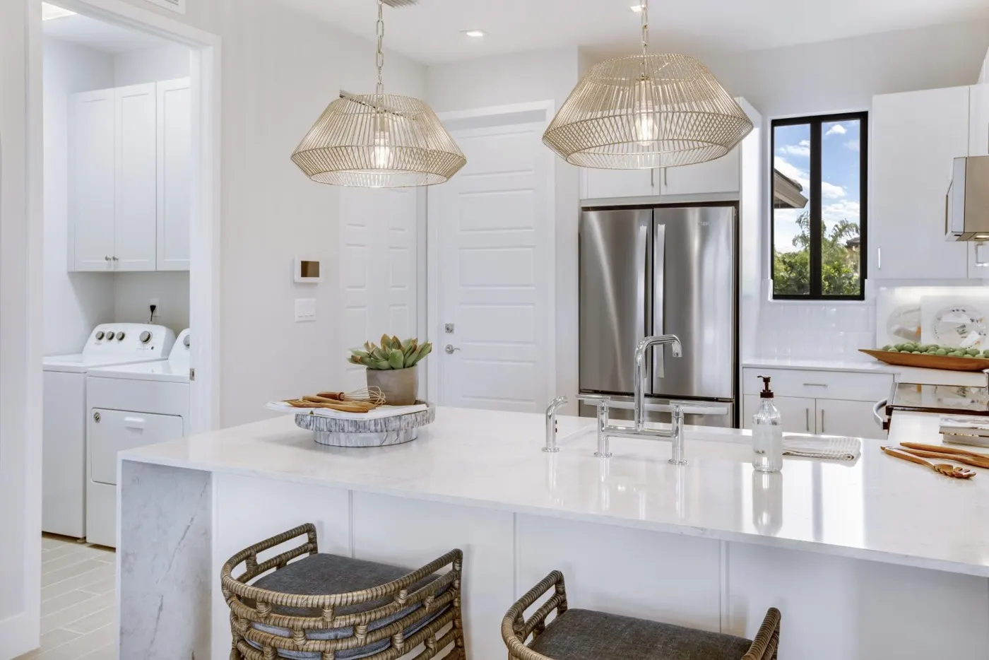 Kitchen with island and stainless appliances