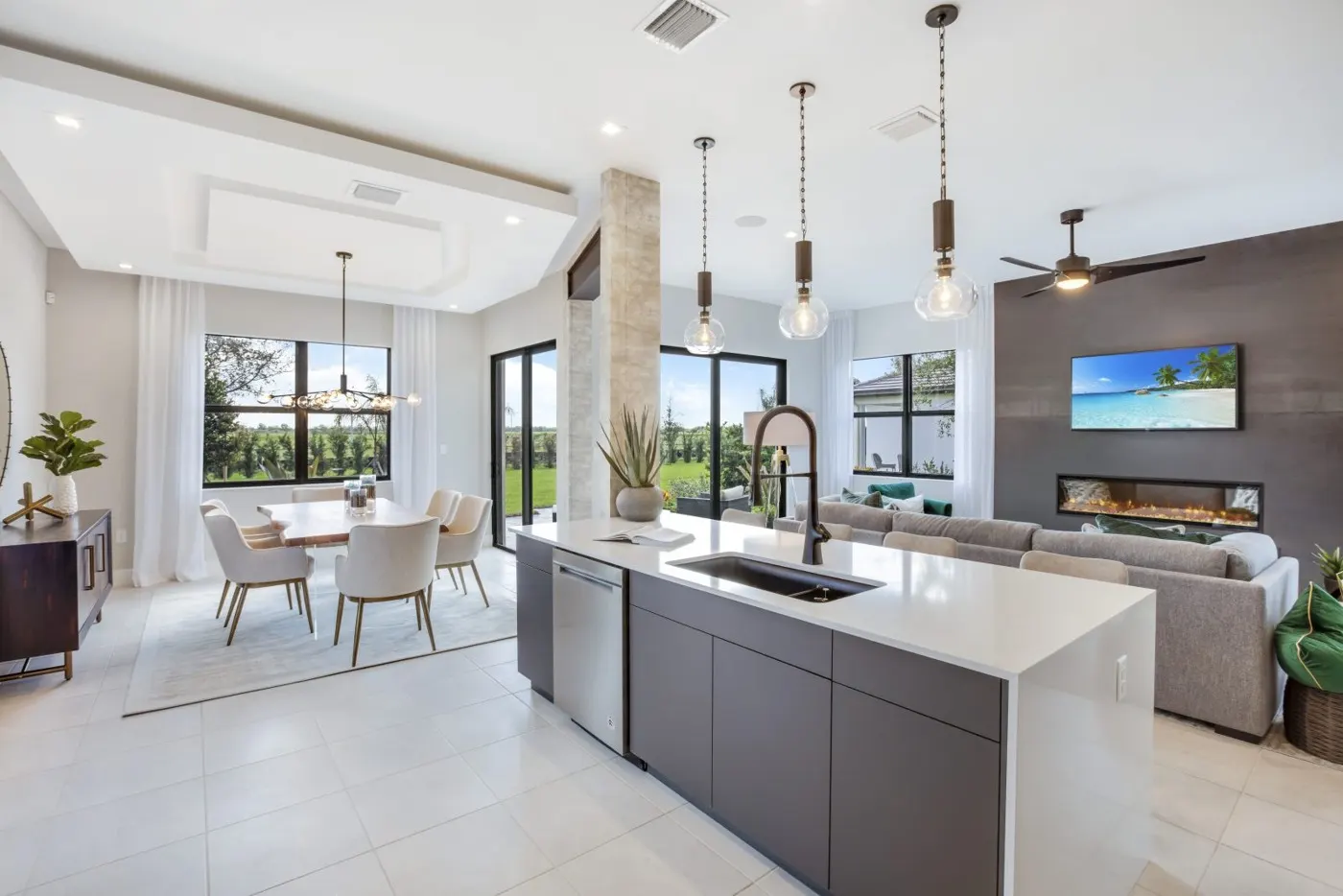 Open living and dining room in a Maple Ridge home